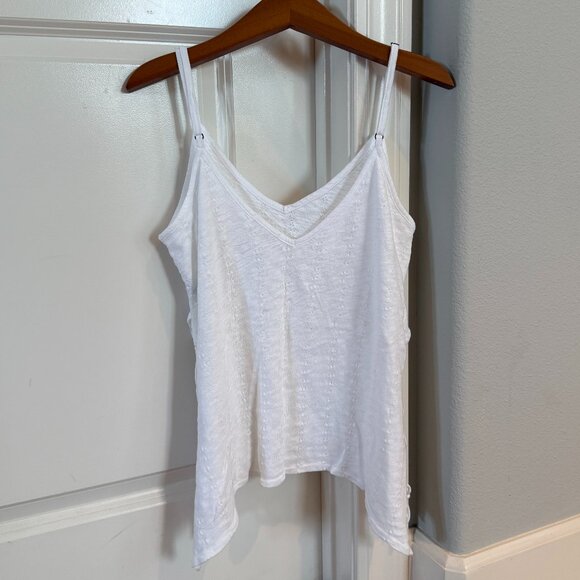 LAmade Criss Cross Side Tie Sides Sleeveless Top 100% Cotton White Like New - Picture 2 of 6